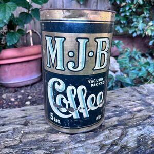 Rare 1920's Antique MJB Coffee Tin Can San Francisco Why? 5 Lb. Can